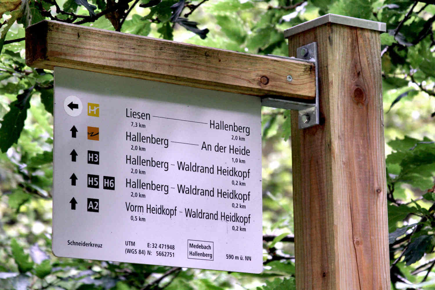 Wanderschild mit Wegweisern