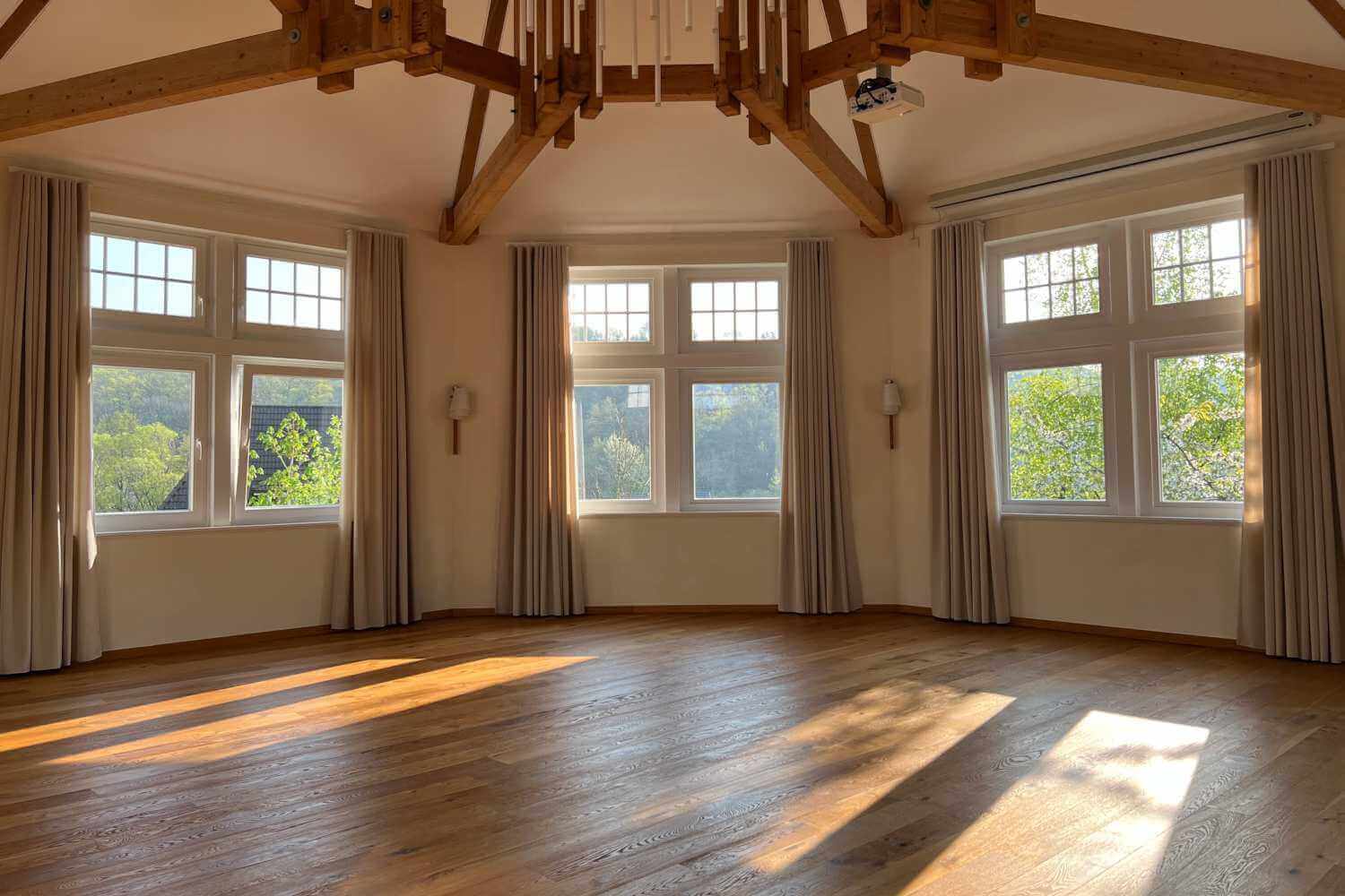 Interior view house of the center with sunlight incidence