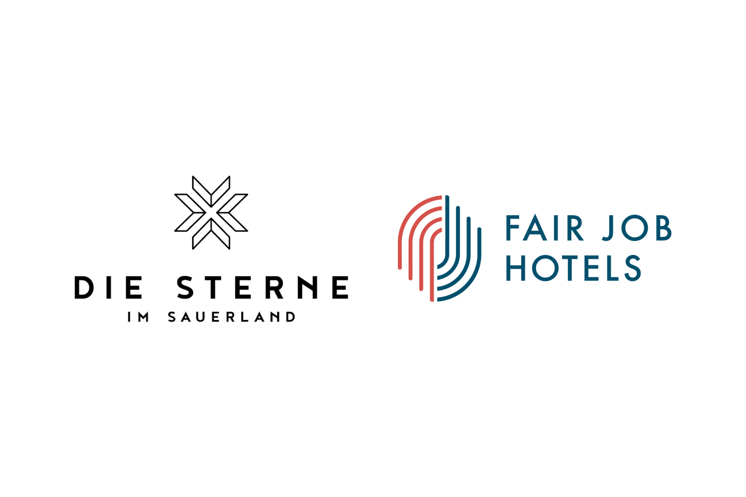 Zwei Logos: Die Sterne im Sauerland und Fair Job Hotels.